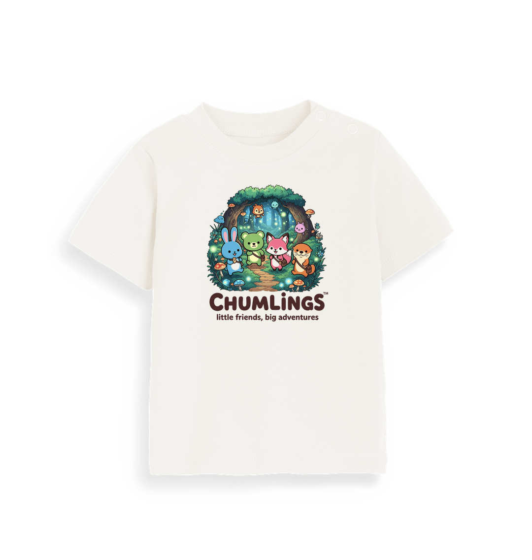 Organic Natural Printed Kids T-Shirt
