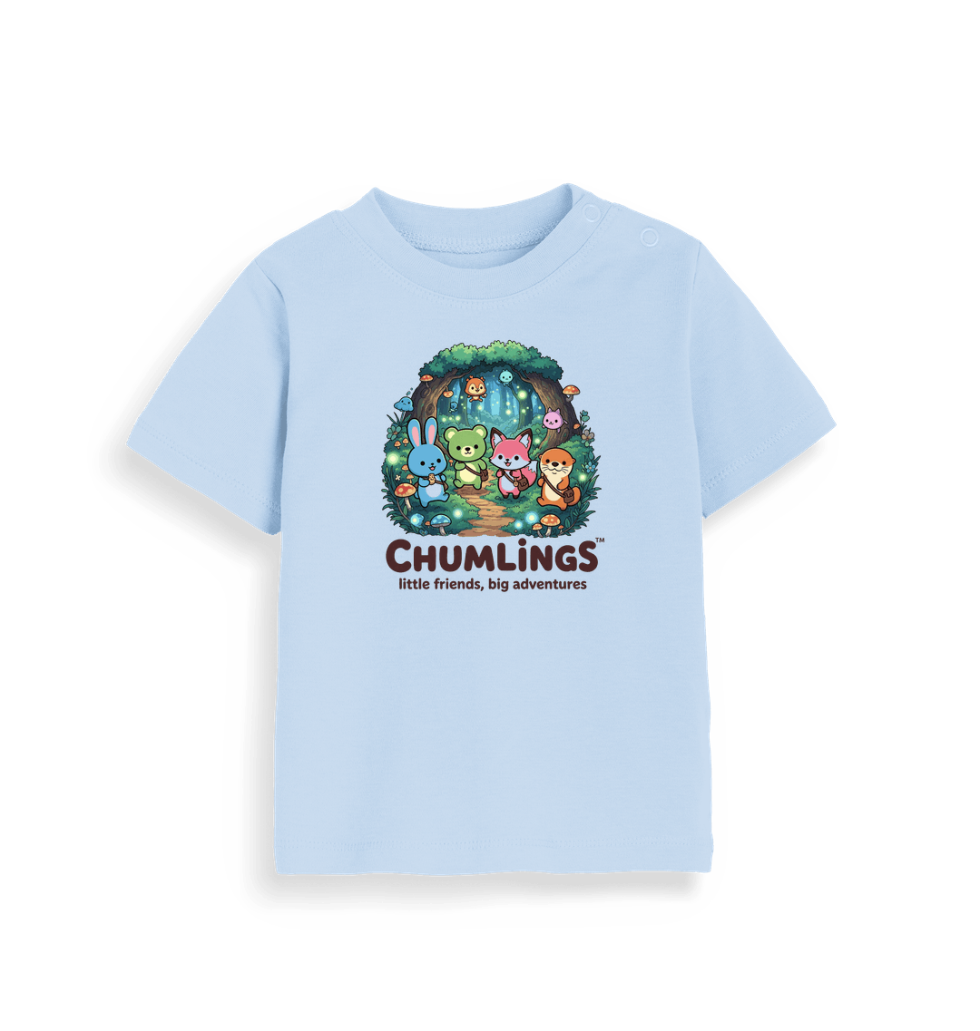 Dusty Blue Printed Kids T-Shirt