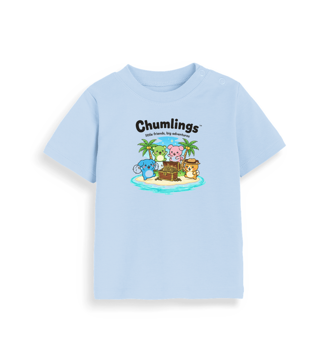 Dusty Blue Printed Kids T-Shirt