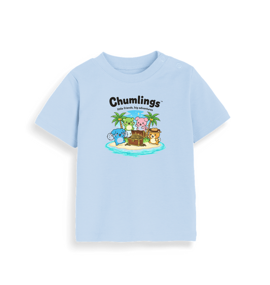 Dusty Blue Printed Kids T-Shirt