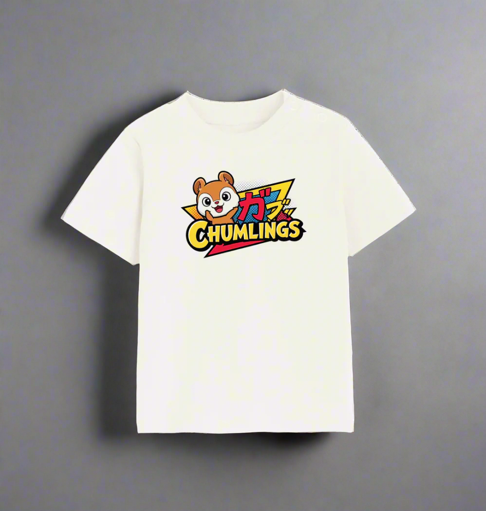 Organic Natural Printed Kids T-Shirt