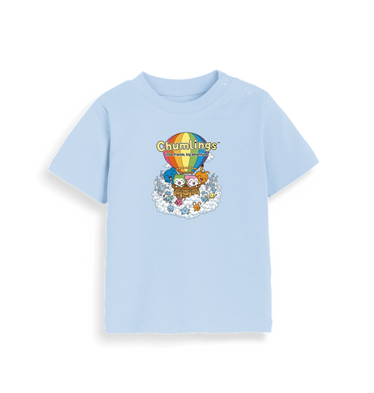 Dusty Blue Printed Kids T-Shirt