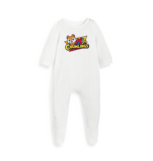 White Printed baby grow
