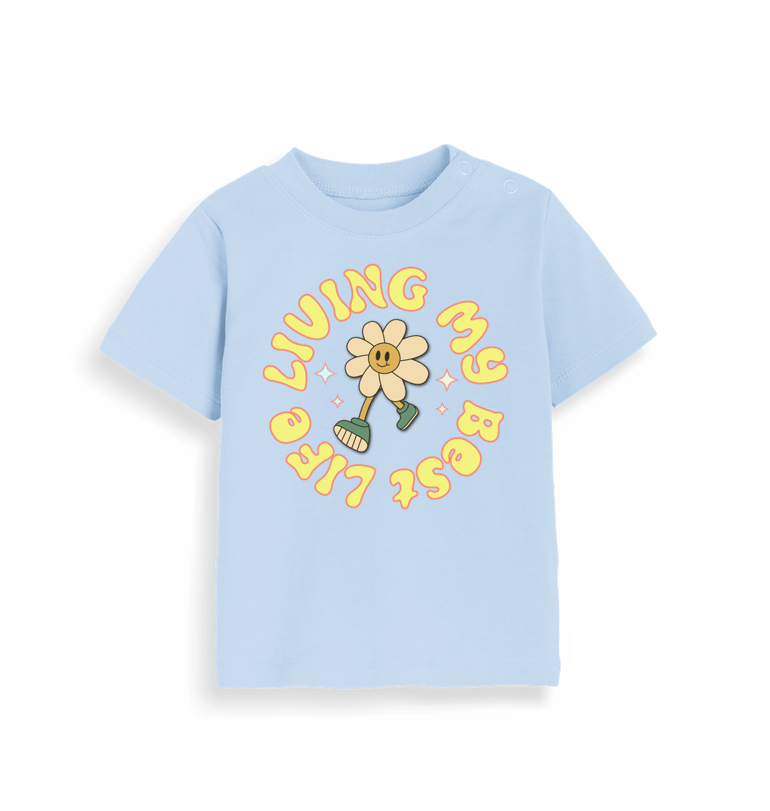 Dusty Blue Printed Kids T-Shirt
