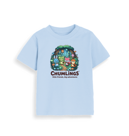 Dusty Blue Printed Kids T-Shirt