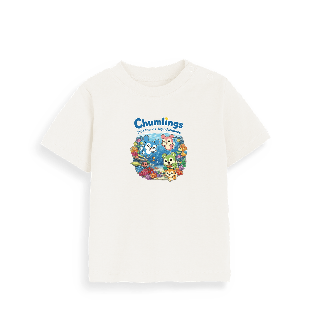 Organic Natural Printed Kids T-Shirt